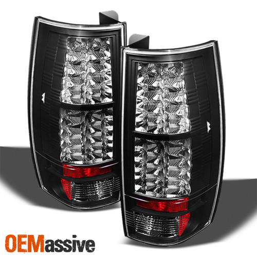 Fits 07-14 Suburban Tahoe Yukon Denali Black Bezel LED Tail Light Brake Lamps