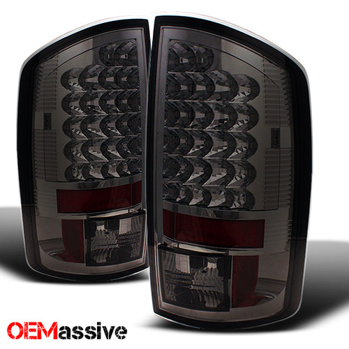 Fits 2007-2008 Ram 1500/2500/3500 Pickup Truck Smoked Smoke LED Tail Lights