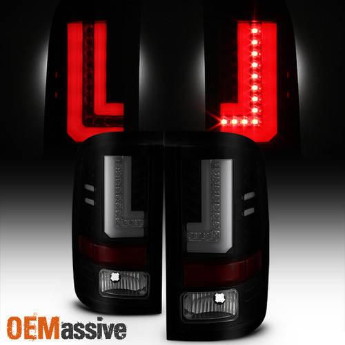 Fits 2016-2018 GMC Sierra 1500 SLT Denali LED Tube Black Smoked Tail Lights