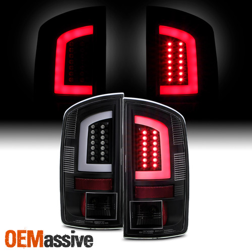 Fits 2002-2006 Dodge Ram 1500 03-06 2500 3500 LED Bar Tail Brake Lights - Black