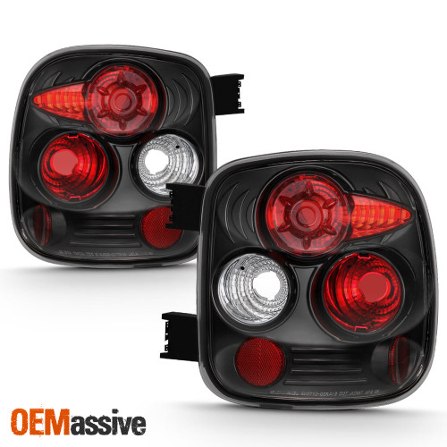 Fits 99-04 Silverado Sierra Stepside Model Black Bezel Tail Lights Brake Lamps
