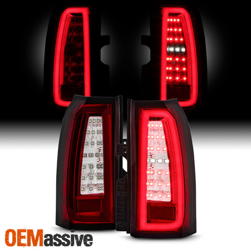 Fits 2015-2020 Chervy Tahoe/Suburban SUV Red Clear Full LED DRL Tube Tail Lights