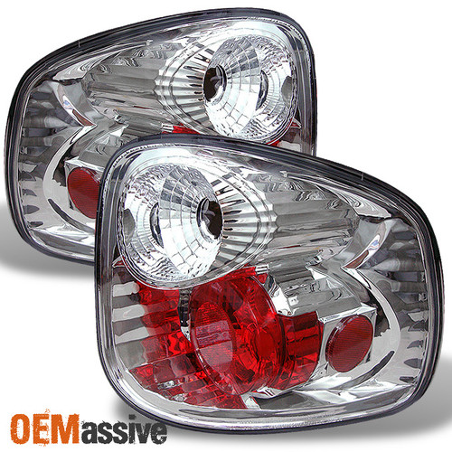 Fits 00-03 F150 Pickup Truck Flareside Body Chrome Tail Brake Lights Lamps Pair