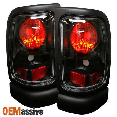 Fits 94-01 Dodge Ram Pickup Truck 1500/2500/3500 Black Tail Brake Lights Lamps