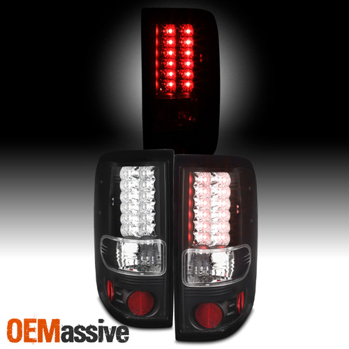 Fits 04-08 Ford F150 Pickup Truck Styleside Body Black LED Tail Brake Lights Set