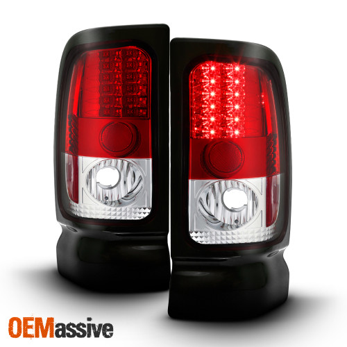 Fits 94-01 Dodge Ram Pickup 1500/2500/3500 Red Clear LED Tail Brake Lights Lamps