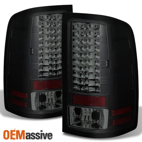Fits *Black Smoked* 2007-2013 GMC Sierra 1500 2500HD 3500HD LED Tail Lights Set