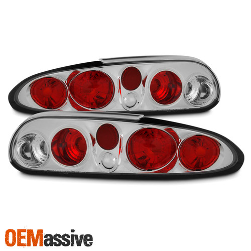 Fits 1993-2002 Chevy Camaro Sport Chrome Clear Tail Brake Lights Set Left+Right