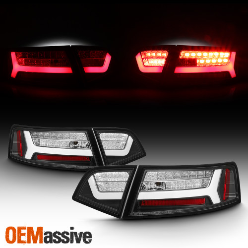 Fits 2009-2011 Audi A6 Quattro S6 2010 RS6 Black DRL LED Tube Tail Lights Lamps