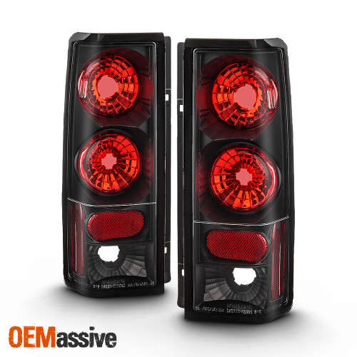 Fits 1985-2005 Chevy Astro Safari Van Black Tail Lights Brake Pair Left+right