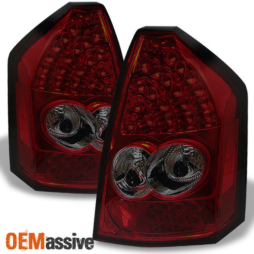 Fits 05-07 Chrysler 300 Red Red Clear LED Tail Brake Lights Lamp Pair Left+Right