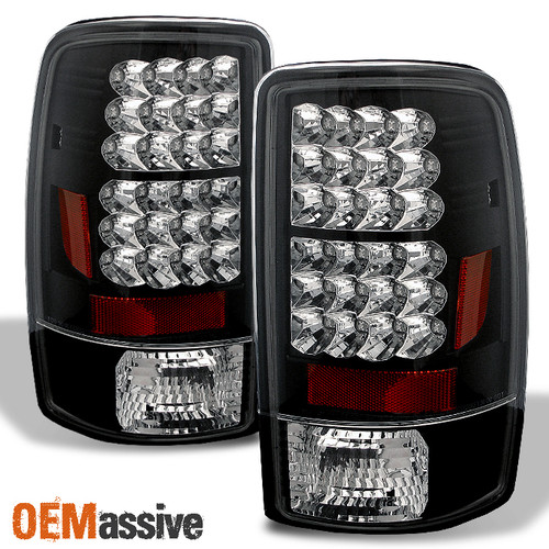 Fits Black 2000-2006 Suburban Tahoe Yukon LED Tail Lights Pair Driver+Passenger
