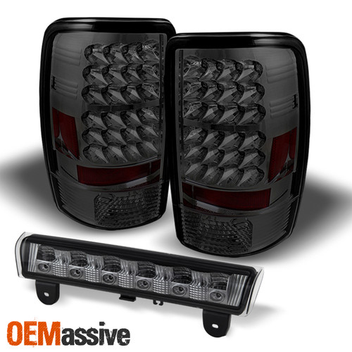 Fits 2000-2006 Suburban Tahoe Denali Smoked LED Tail Lights+LED 3rd Brake Lamp