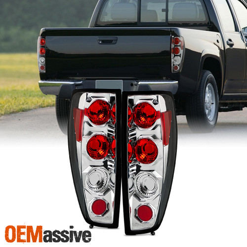 Fits 04-12 Chevy Colorado Canyon Pickup Truck Chrome Tail Brake Lights Lamp Pair