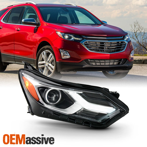 For 2018-2021 Chevy Equinox [HID/Xenon] LED DRL Black Headlight Passenger Right