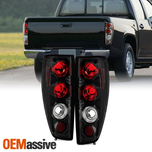 Fits 04-12 Chevy Colorado Canyon Pickup Truck Black Tail Brake Lights Lamps Pair