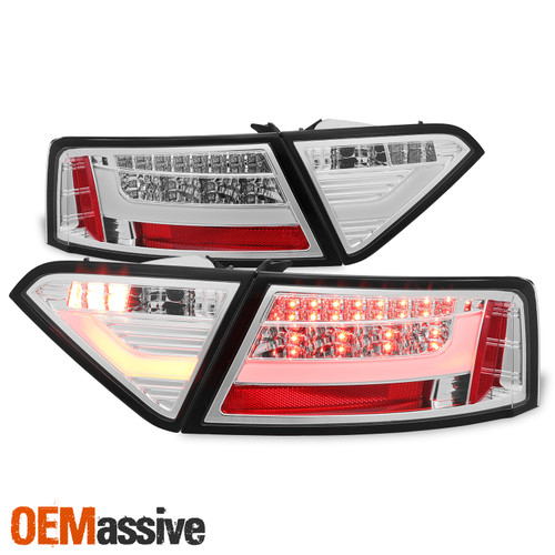 Fits 2008-2012 Audi A5 Quattro Chrome LED Signal DRL Tube Tail Lights Brake Lamps