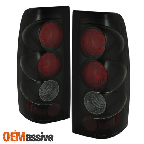 Fits 2003-2006 Silverado 1500 2500 Black Smoked Tail Lights Pair Left+Right Side