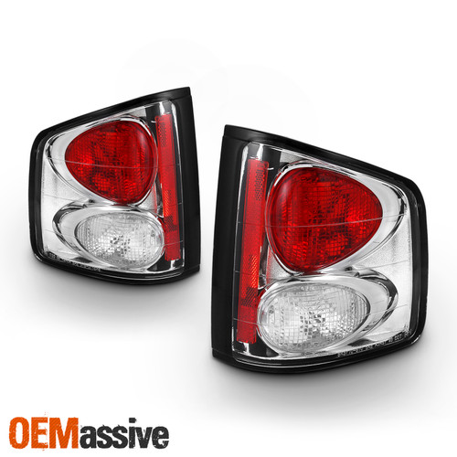 Fits 94-04 Chevy S10 Sonoma Pickup Truck Chrome Clear Tail Brake Lights Lamp Set