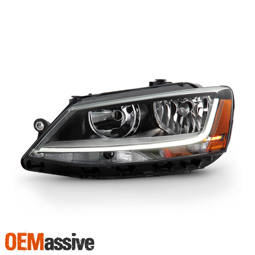 For 17-18 Jetta [Halogen Type] Light Tube Headlamp w/ LED DRL Model Driver Left