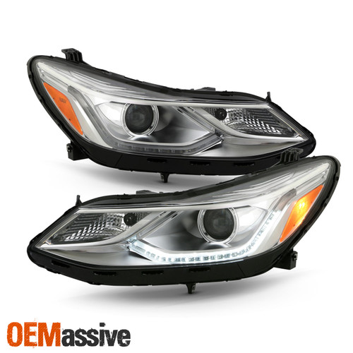 For 2016-2019 Chevy Cruze [Halogen Type] w/ LED Lamp Projector Headlights Pair