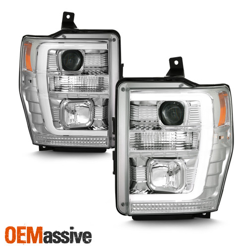 For 08-10 F250/F350 SuperDuty SwitchBack C-Tube Signal Chrome Projector Headlamp