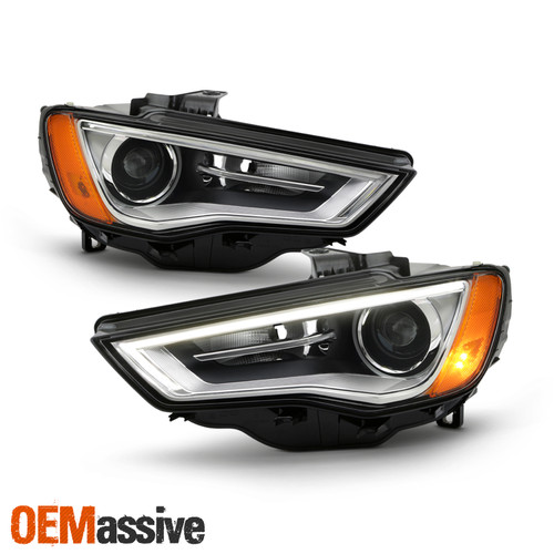 For 2015-2016 Audi A3 Quattro S3 HID/Xenon Non-AFS LED Projector Headlights Pair