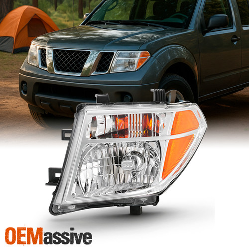 For 2005-2008 Frontier 2005-2007 Pathfinder Left Driver Halogen Chrome Headlight