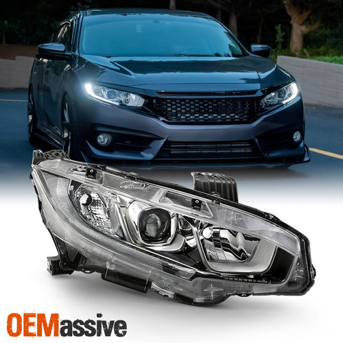 For 2016-21 Civic EX/EX-T/LX/EX-L/LX-P/DX Halogen Tube Projector Headlight Right