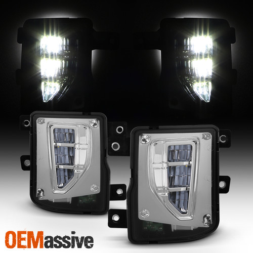 For 2016-2019 Chevy Silverado 1500 [OE Style] LED Clear Fog Light w/Switch Relay