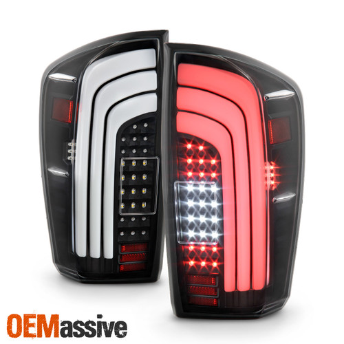 For 2016-2022 Toyota Tacoma Full LED Black Tail Lights Sequential Tube Signal