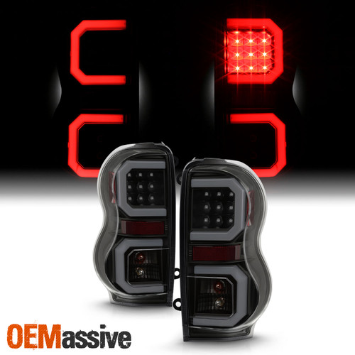 For 04-09 Dodge Durango SUV [Dual C-Tube] LED Black Smoked Tail Lamp Brake Light