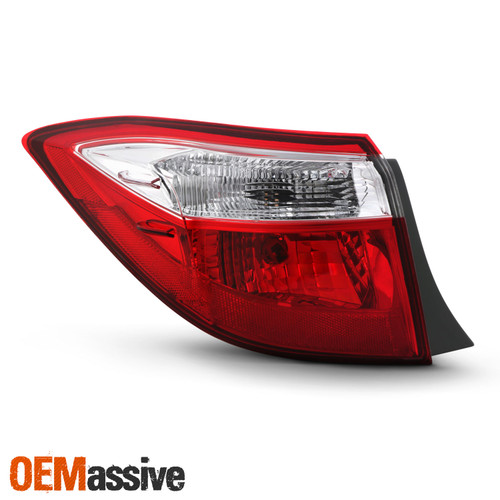 For 2014-2016 Toyota Corolla 4Door Sedan Red Clear Tail Light Outer Driver Left