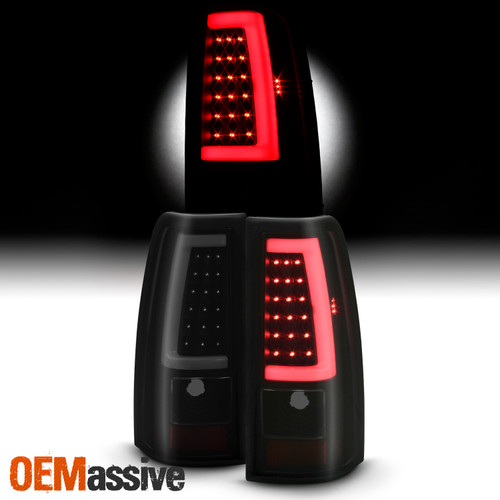 For 03-06 Silverado 1500/2500/3500/1500HD/2500HD [C-Tube] Black Smoke Tail Light