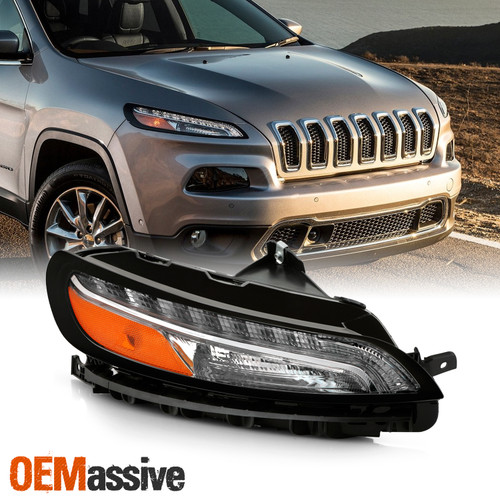 For 14-18 JEEP Cherokee LED DRL Bar Bumper Parking Light Turn Signal Passenger