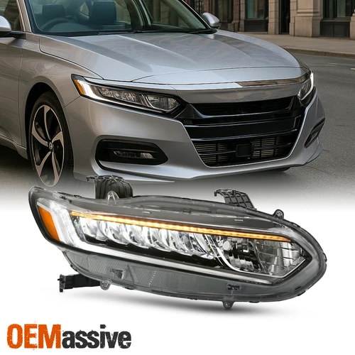 For 2018-2021 Honda Accord Halogen High Beam Full LED Headlight Passenger Right