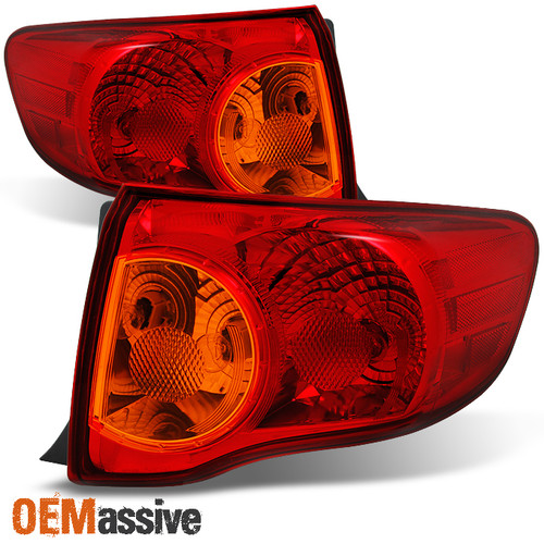 Fits 2009 2010 Toyota Corolla Outer Piece Taillights Brake Lamps Set Pair Set