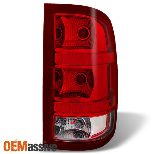 Fit 07-13 Sierra Fleetside Red Clear Tail Light Passenger Right Side Replacement