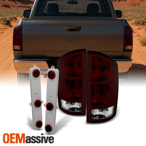 Fit 2002-2006 Dodge Ram Dark Red Taillights Replacement Lights w/Circuit Board