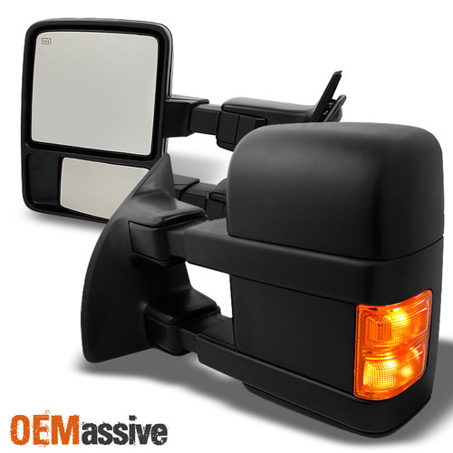 Fits 08-16 SuperDuty Power LED Signal Extendable Telescoping Towing Mirrors