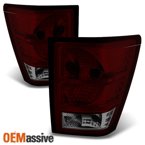 Fit 07-10 Jeep Grand Cherokee Dark Red Tail Lights L+R Side Replacement