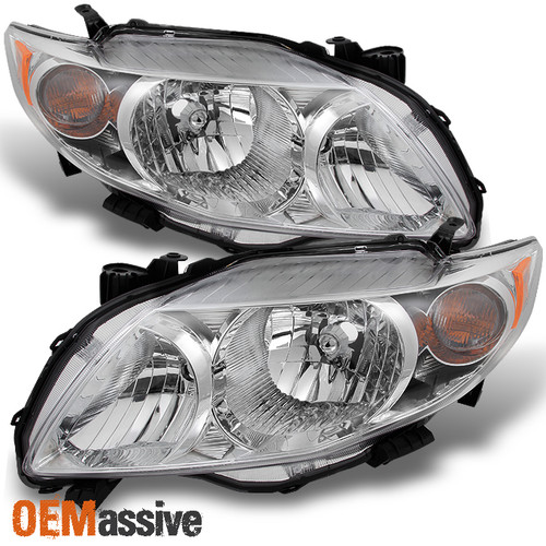 Fits 09-10 Toyota Corolla Base | LE | XLE Left+Right Headlights Light Lamps 09-10