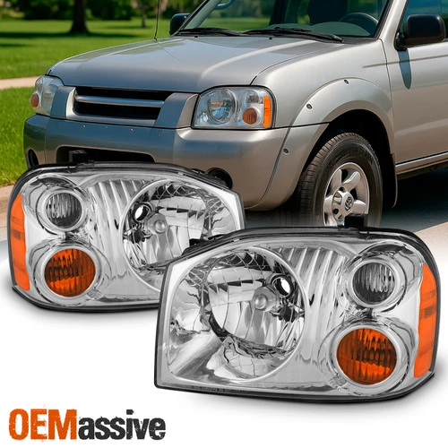 [2 PCS] For 2001-2004 Nissan Frontier OE Style Pair Headlights Housing - Chrome