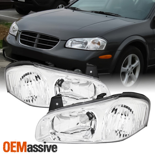 Fits 2000 2001 Maxima Both Left + Right Side Headlights Front Lamps Pair