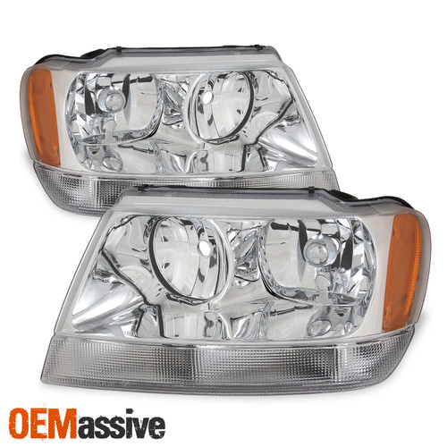 Fits 99-04 Jeep Grand Cherokee Replacement Headlights Headlamps Left + Right
