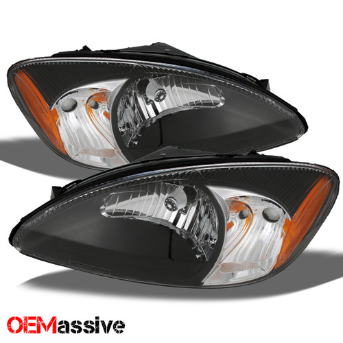 Fits 00-07 Ford Taurus Black Bezel Replacement Headlights Headlamps Left + Right