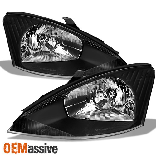 Fit 2000 2001 2002 2003 2004 Ford Focus Black Headlights Left+Right Light Lamps