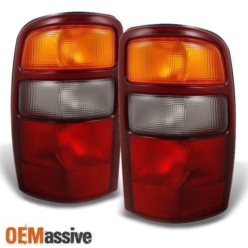 Fit 00-06 Suburban Yukon Tahoe Red Amber Tail Lights Brake Lamp Replacement Pair