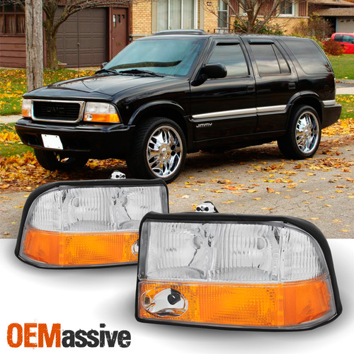 Fit 1998-2004 GMC S15 Sonoma |1998-2001 Jimmy Oldsmobile Bravada Headlights Pair