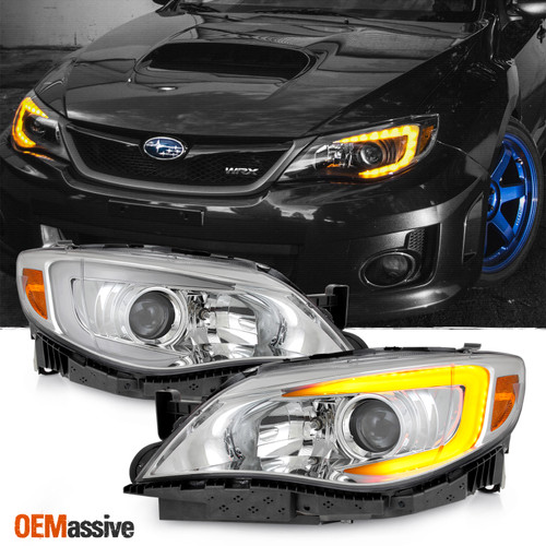Fit C-Style 08-14 Impreza WRX LED DRL SWITCHBACK Turn Signal Projector Headlight